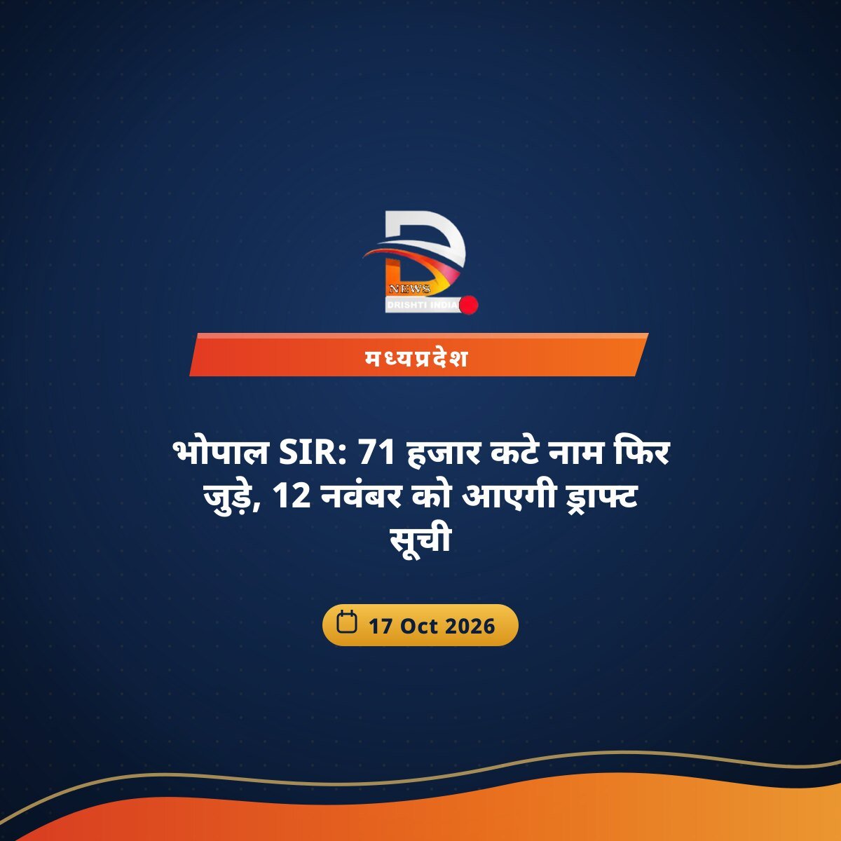 भोपाल SIR: 71 हजार कटे नाम फिर जुड़े, 12 नवंबर को आएगी ड्राफ्ट सूची